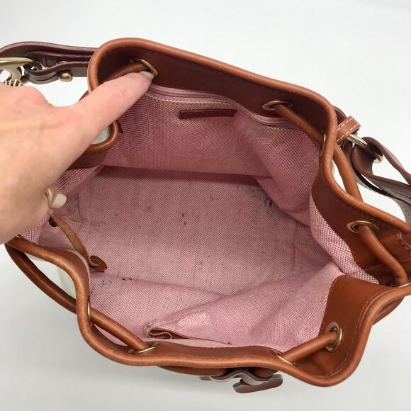 Dooney & Bourke Ivory & Brown Vintage Drawstring Shoulder Bag - Picture 11 of 11